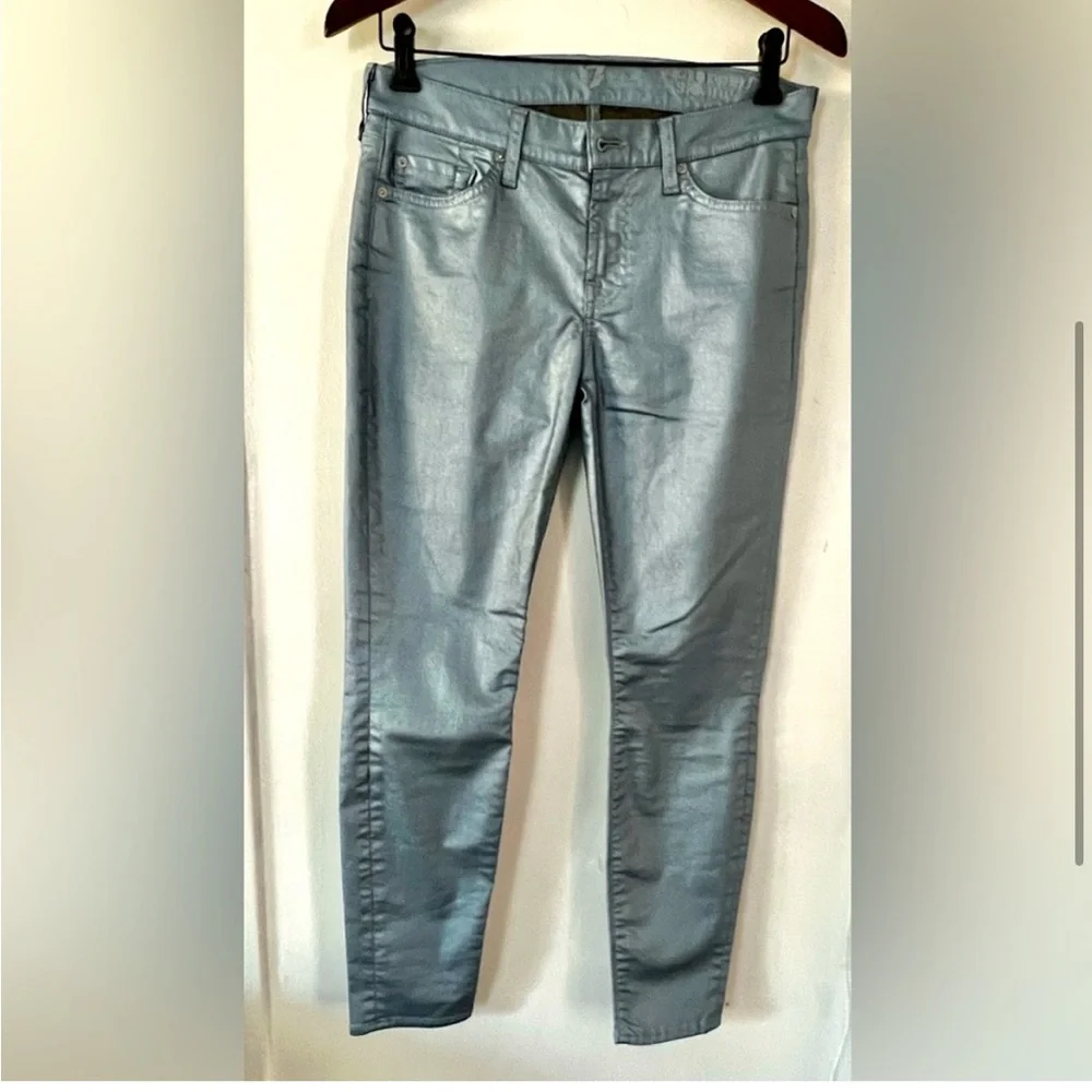 7 For All Mankind Metallic
Coated Skinny Shimmer
Jeans Sz 28 - Picture 13 of 15
